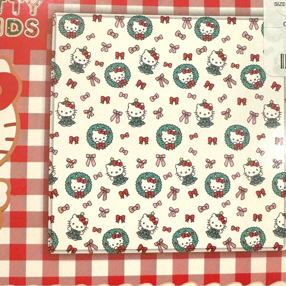Hello Kitty Christmas Tree Dress & Wreaths Full/Queen Plush Christmas Blanket